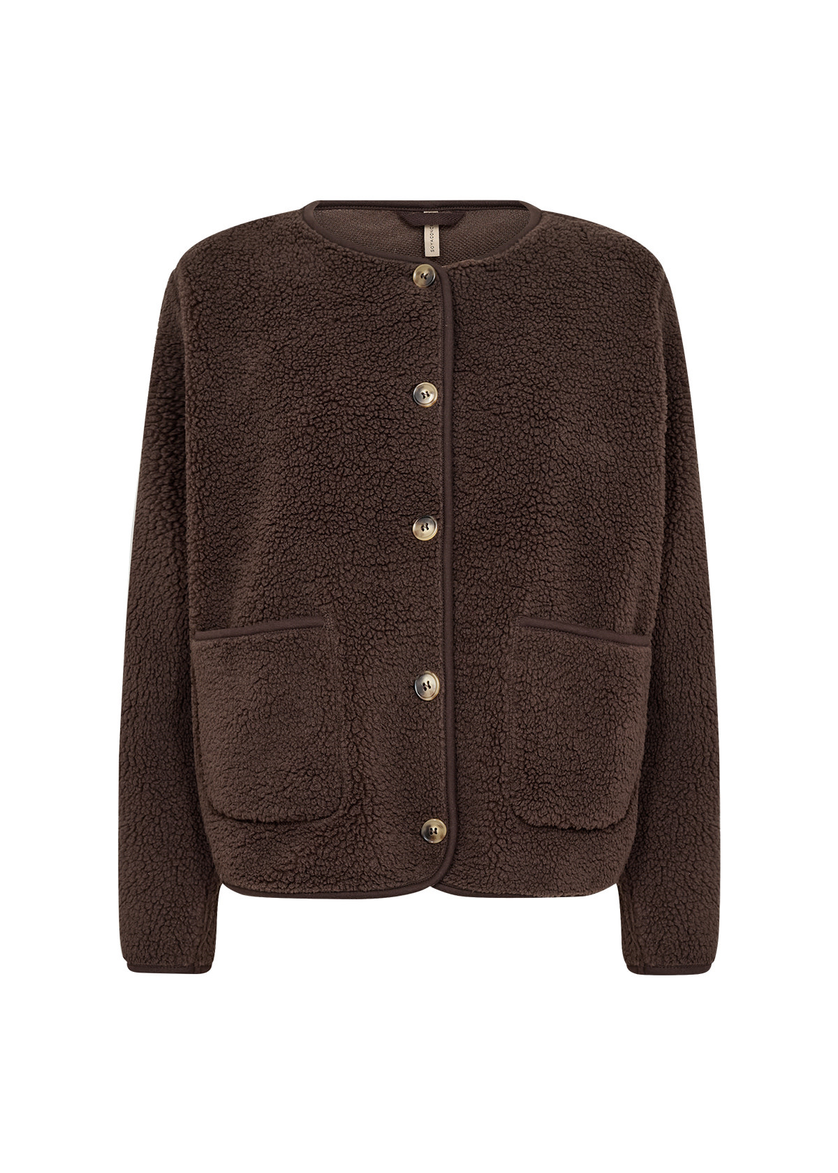 Chocolate Plum Teddy Jacket Pockets