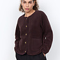 Chocolate Plum Teddy Jacket Pockets