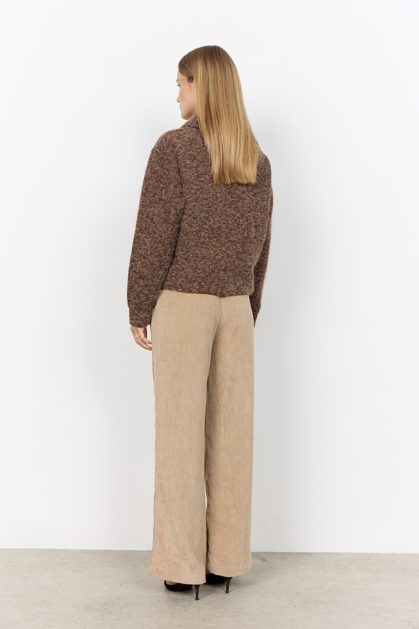 Chocolate Plum Melange Fluffy Jacket