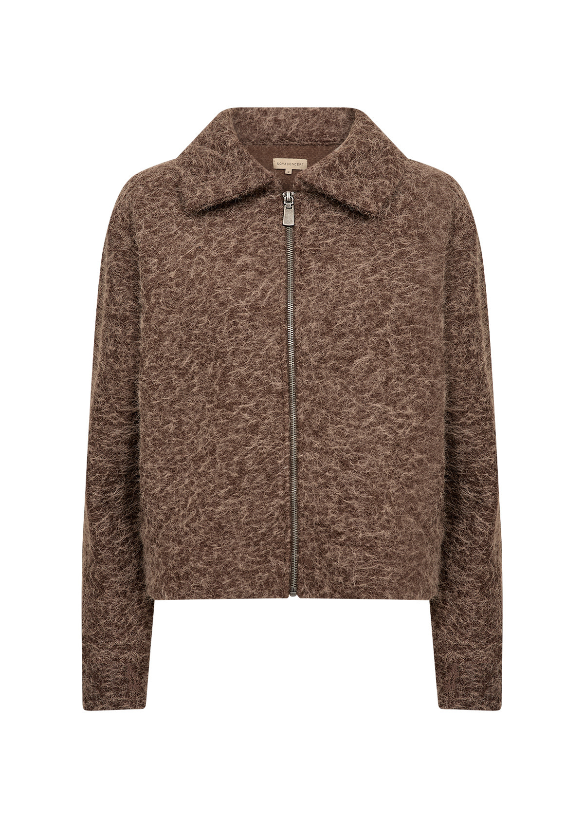 Chocolate Plum Melange Fluffy Jacket