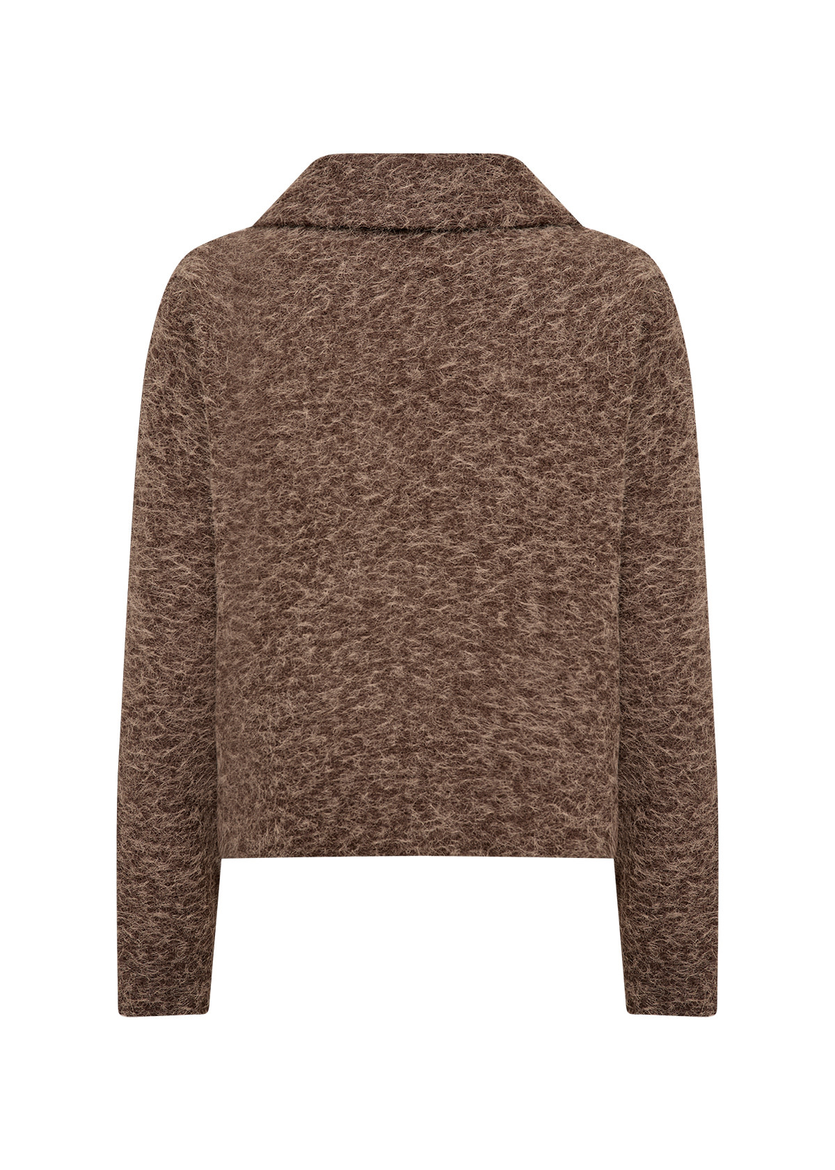 Chocolate Plum Melange Fluffy Jacket