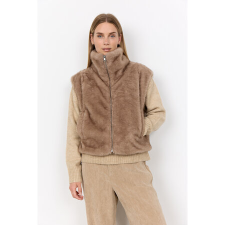 Camel Fuzzy Vest