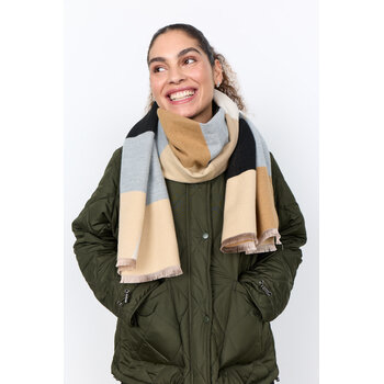 Camel Combi Block Scarf