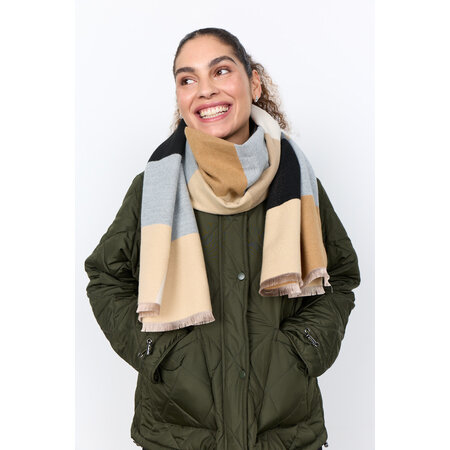 Camel Combi Block Scarf