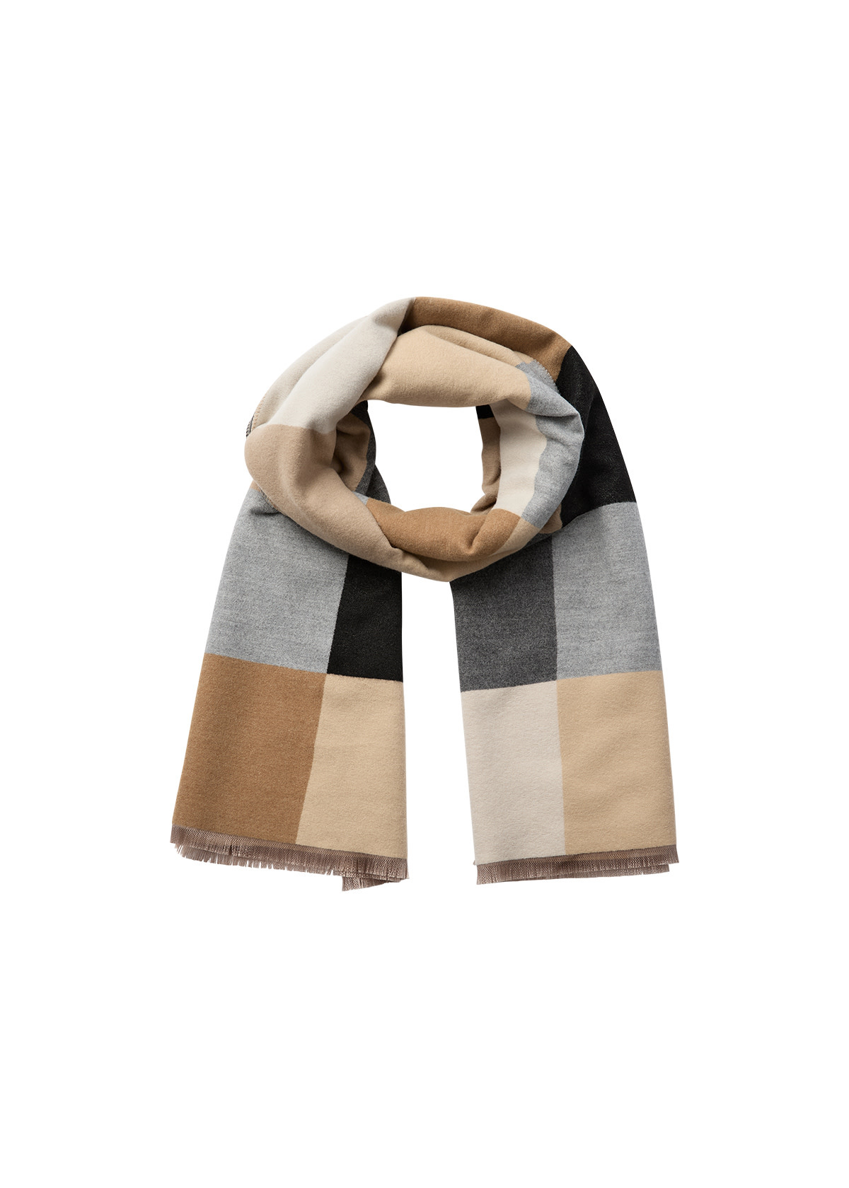 Camel Combi Block Scarf
