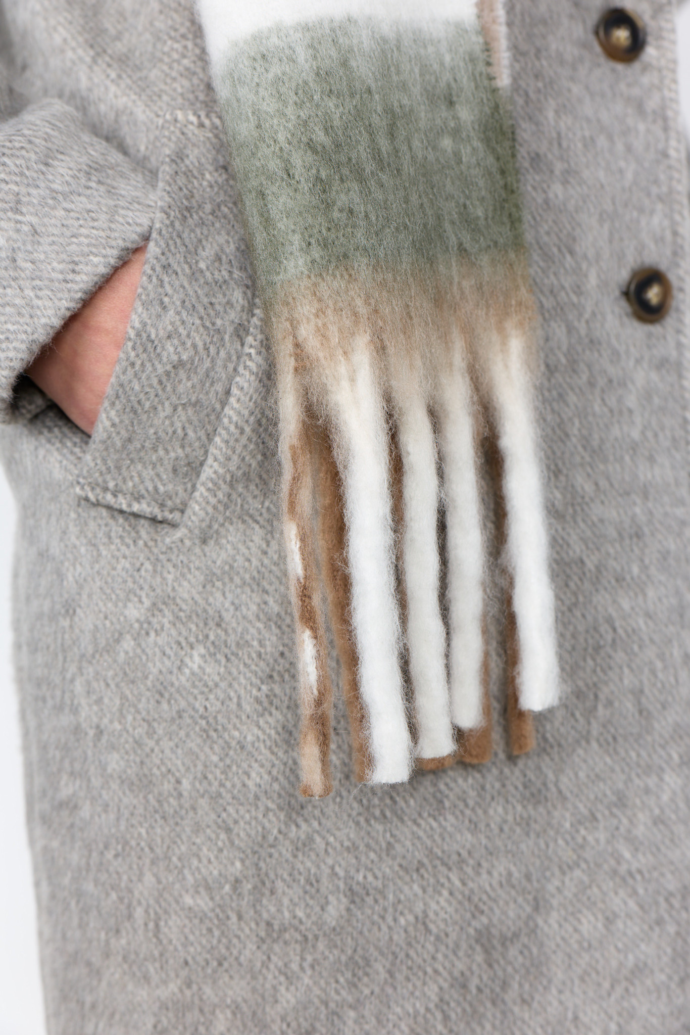 Camel Combi Green Scarf