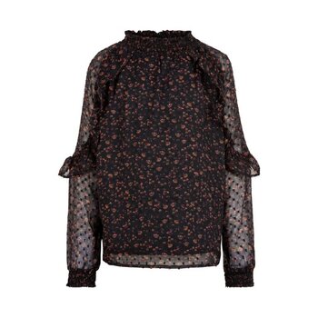 Blouse Flower Black