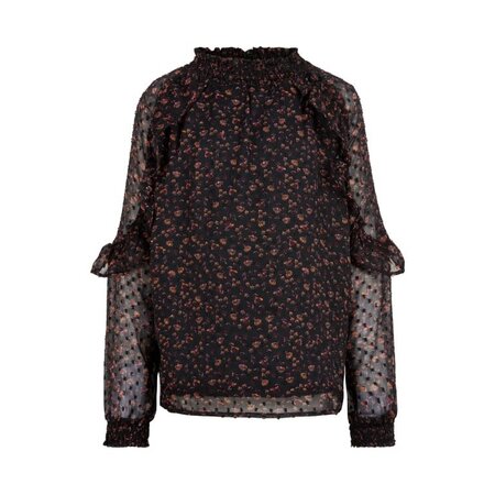 Blouse Flower Black