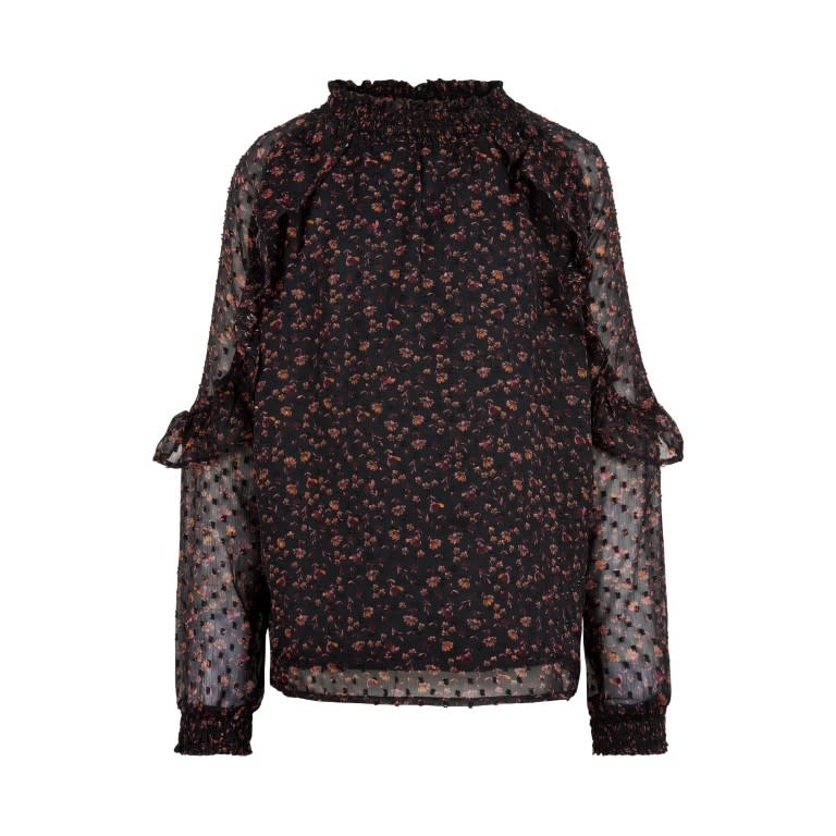 Blouse Flower Black