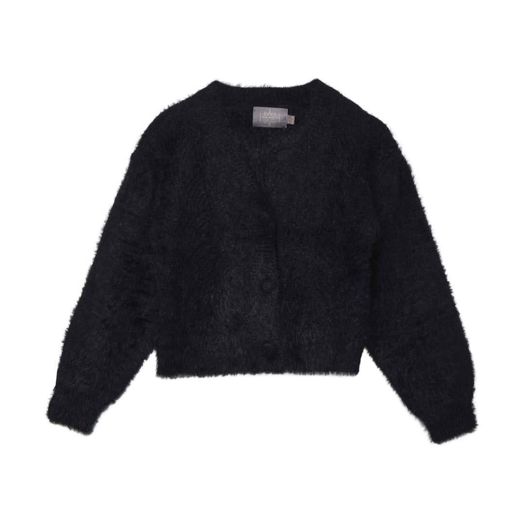 Black Cardigan Fluffy