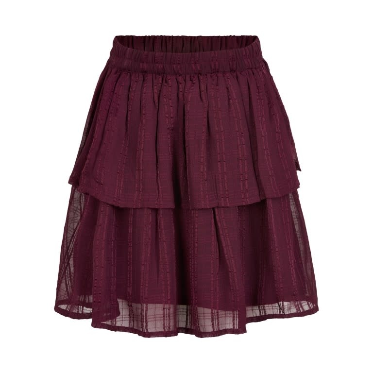 Skirt Chiffon Checks Fig