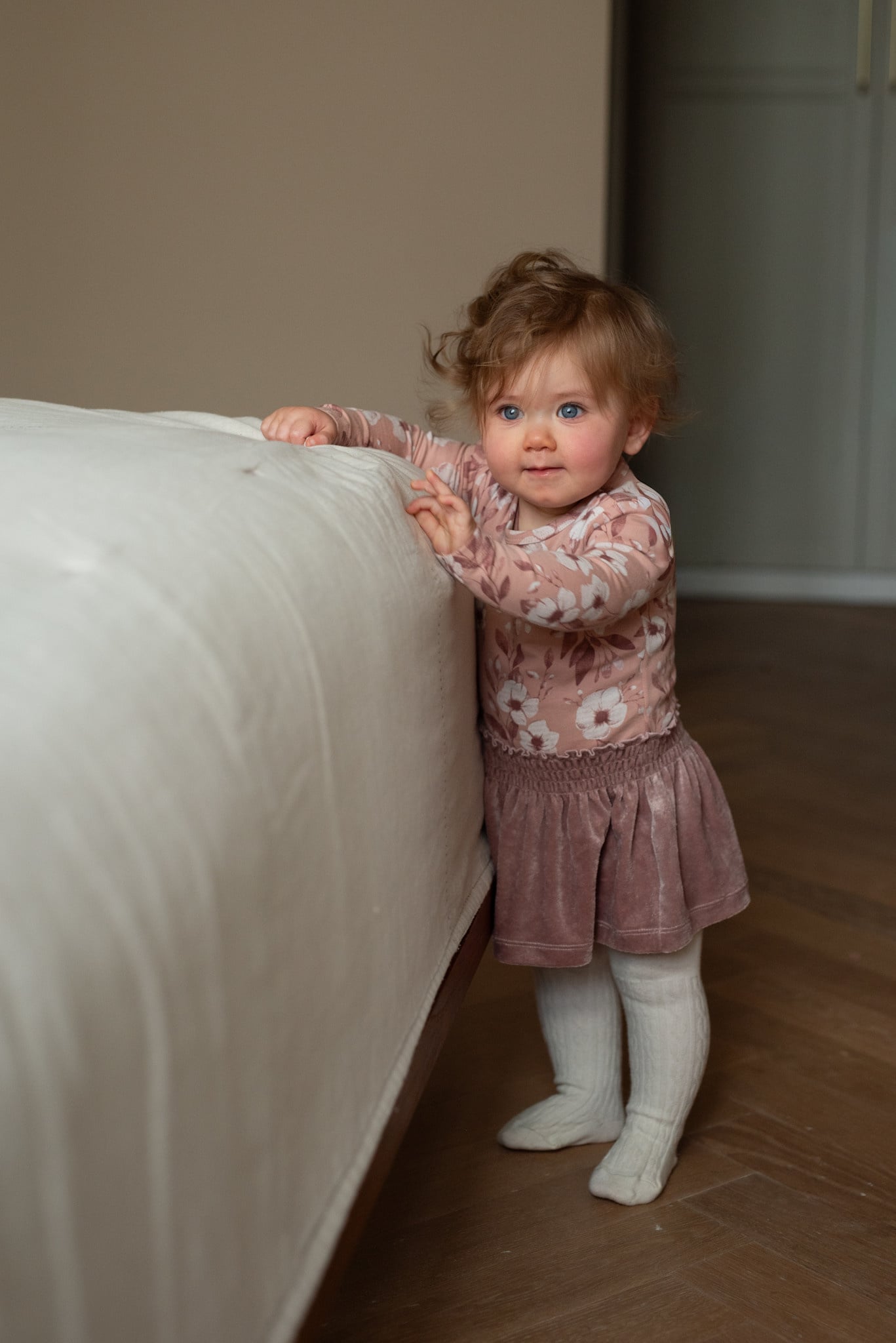 2 pc set Dress + Headband Misty Rose