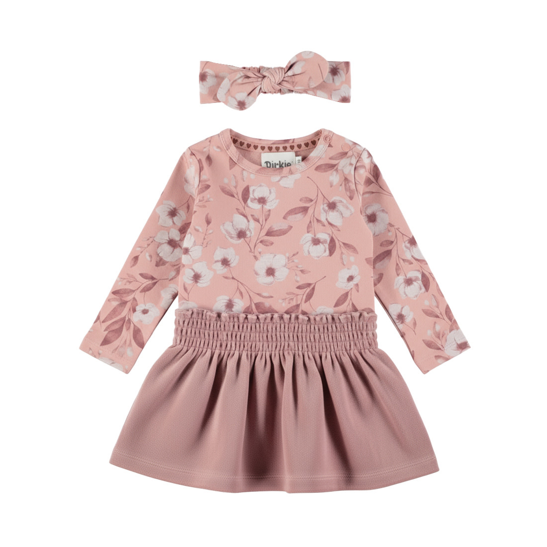 2 pc set Dress + Headband Misty Rose