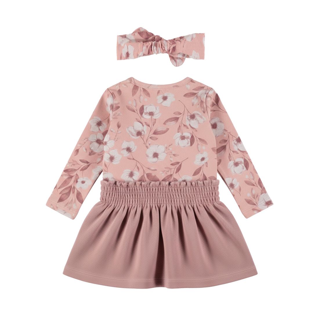 2 pc set Dress + Headband Misty Rose