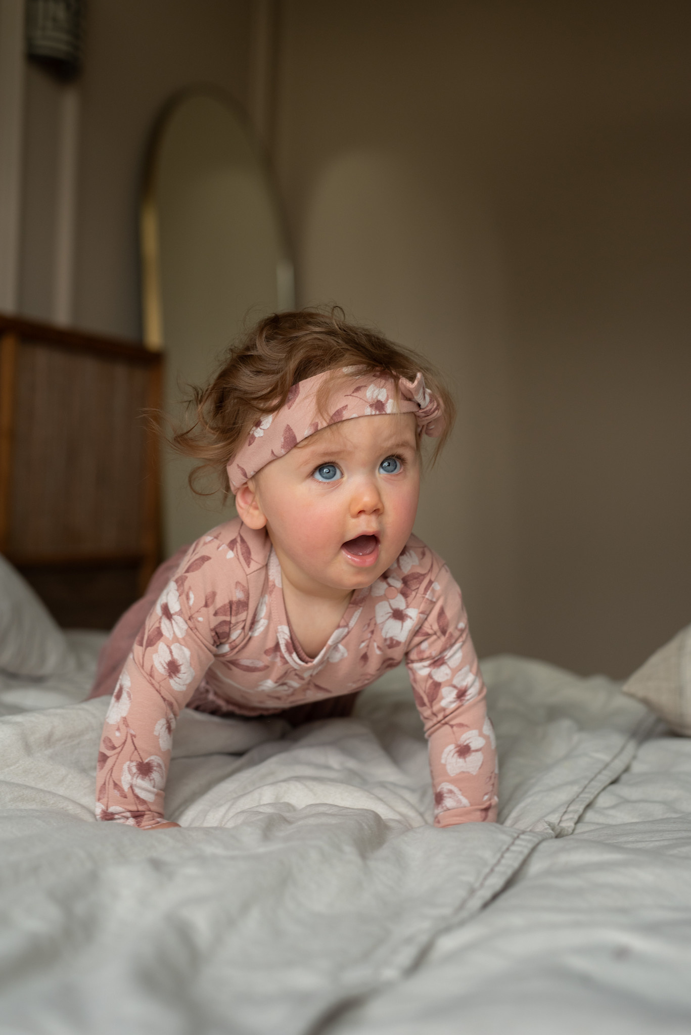 2 pc set Dress + Headband Misty Rose