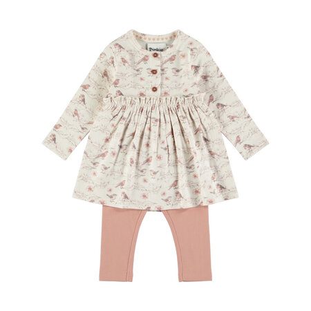 2 pc set Dress + Leggings Misty Rose