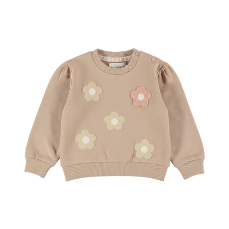 Sweater Light Taupe Flowers
