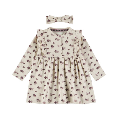 2 pc set Dress + Headband Oatmeal Melee