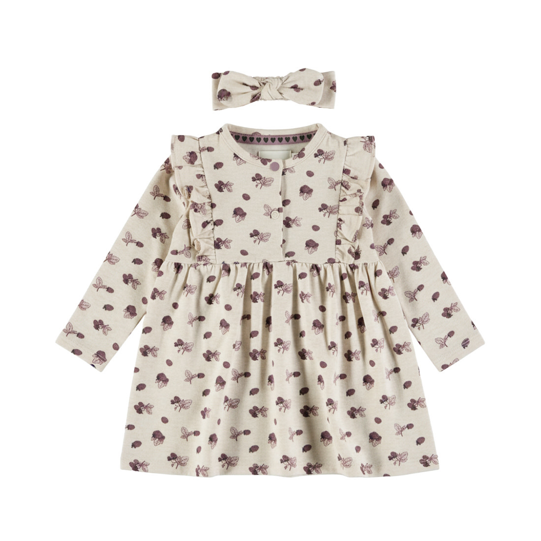 2 pc set Dress + Headband Oatmeal Melee