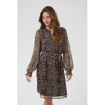 CRYuna LS Short Dress Leopard Print