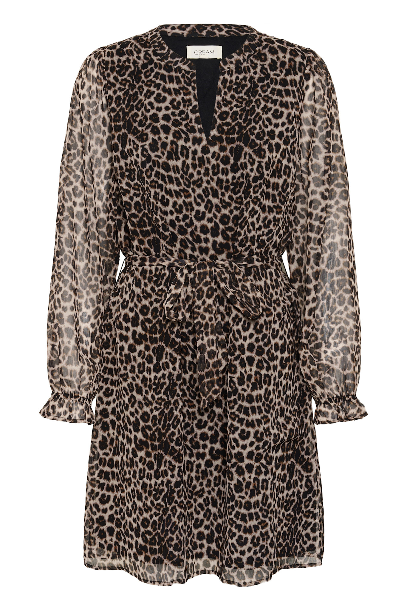 CRYuna LS Short Dress Leopard Print