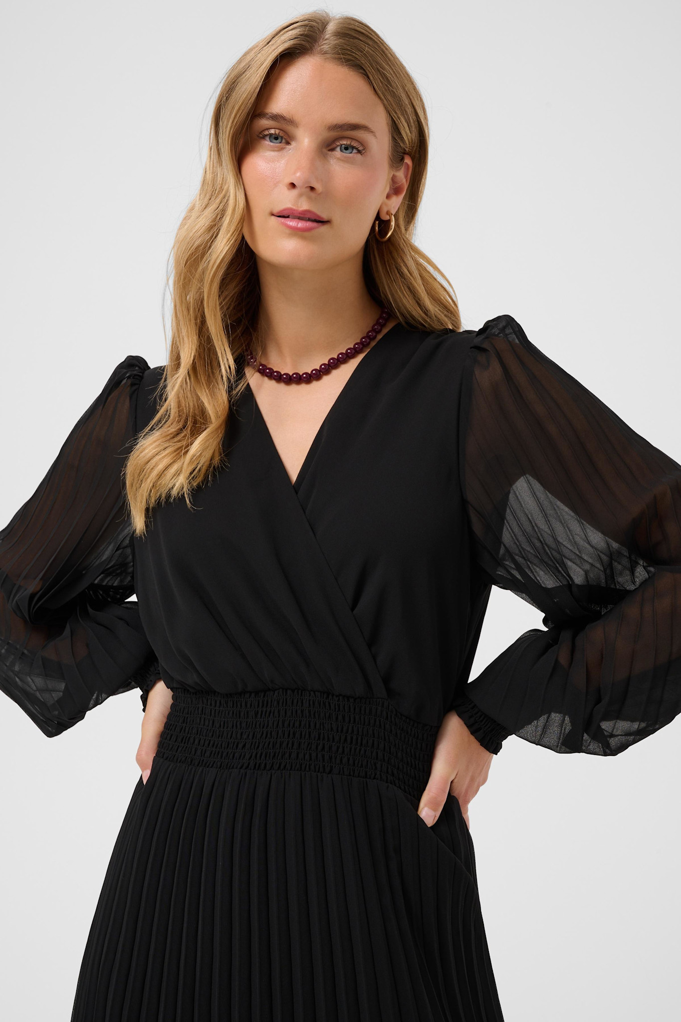 CRAluna Puff Sleeve Dress Pitch Black