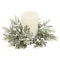 CANDLE RING FROSTED PINE PLST GREEN/WHITE 12x12