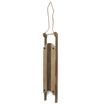 XMAS DECO WOOD SLEIGH 35H