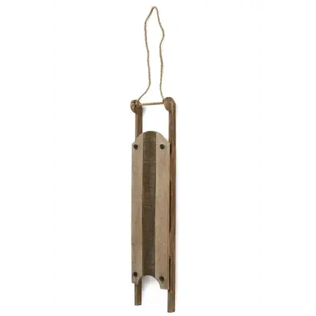 XMAS DECO WOOD SLEIGH 35H
