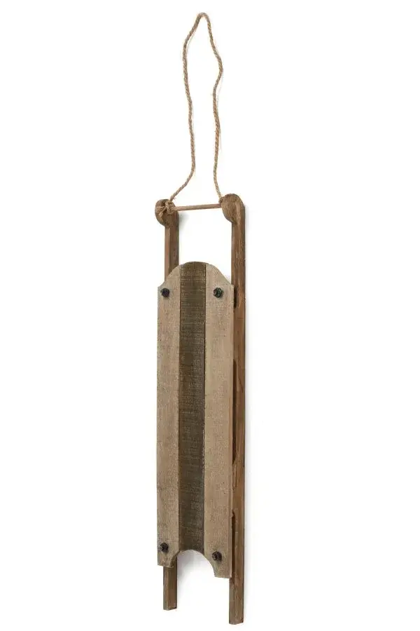 XMAS DECO WOOD SLEIGH 35H