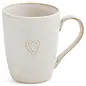 MUG PORCELN EMB HEART WH 4''x3''