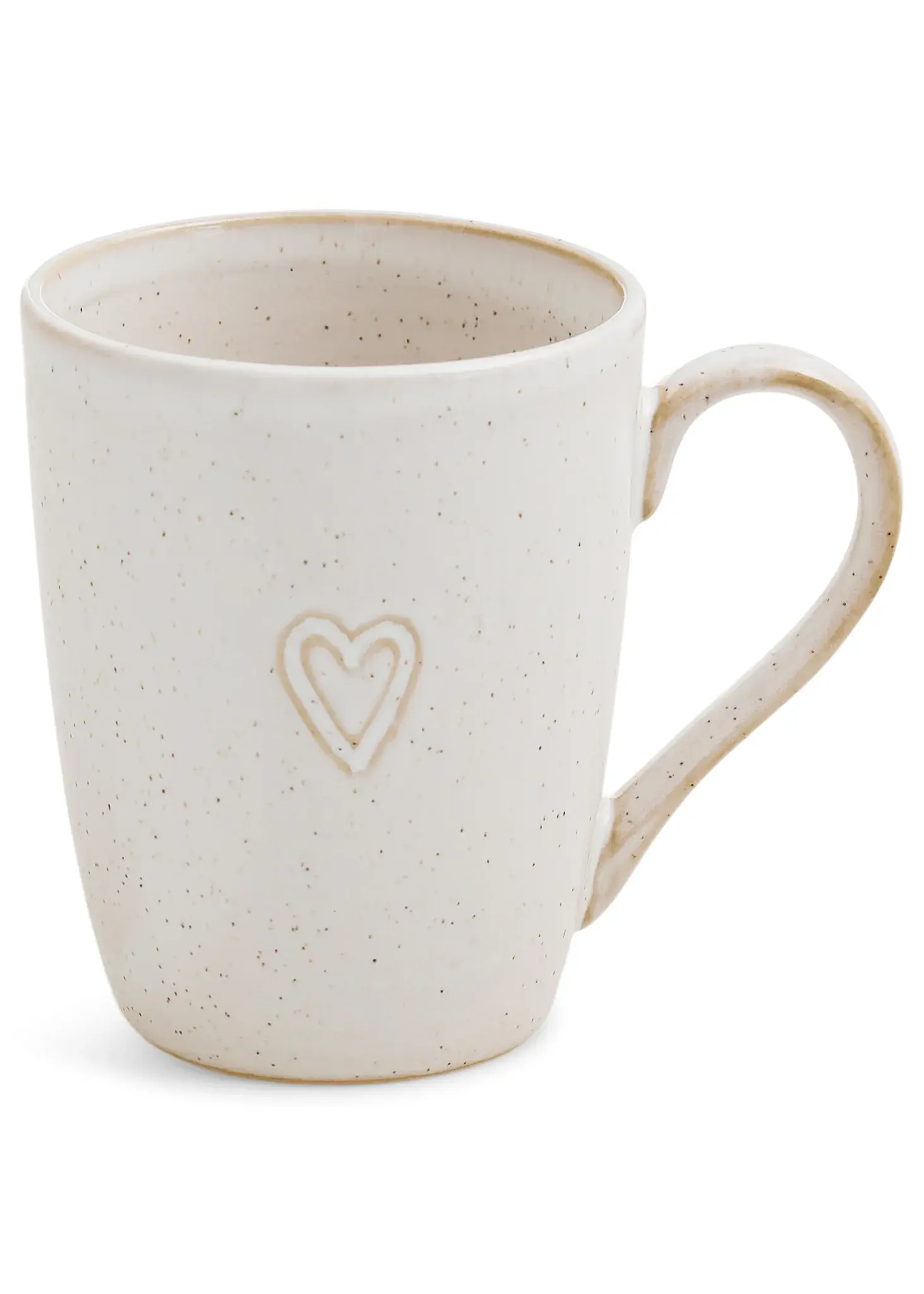 MUG PORCELN EMB HEART WH 4''x3''