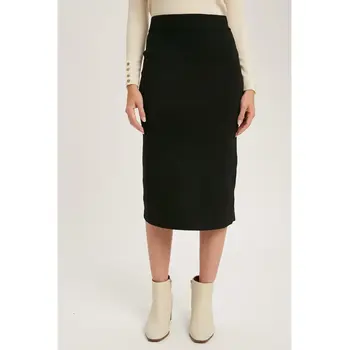 H Line Midi Sweater Skirt Black