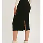 H Line Midi Sweater Skirt Black