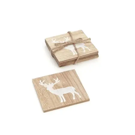 XMAS CSTR S/4 DEER NAT/WHT