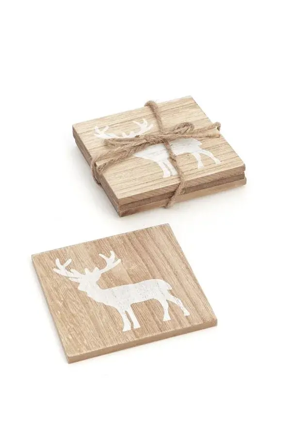 XMAS CSTR S/4 DEER NAT/WHT