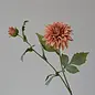 26''t Faux Silk Dahlia Flower Stem, Dahlia in Vintage Colors Orange