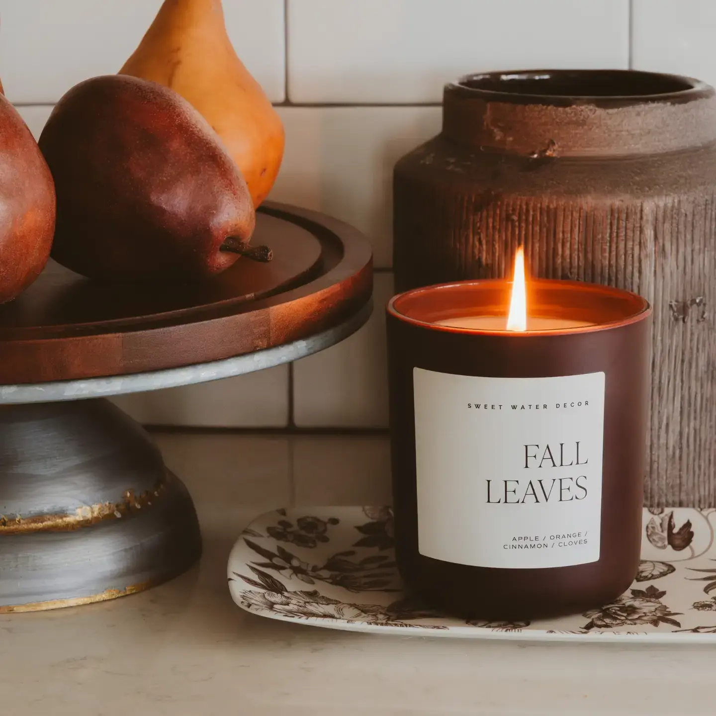 Fall Leaves 15 oz Soy Candle, Matte Jar