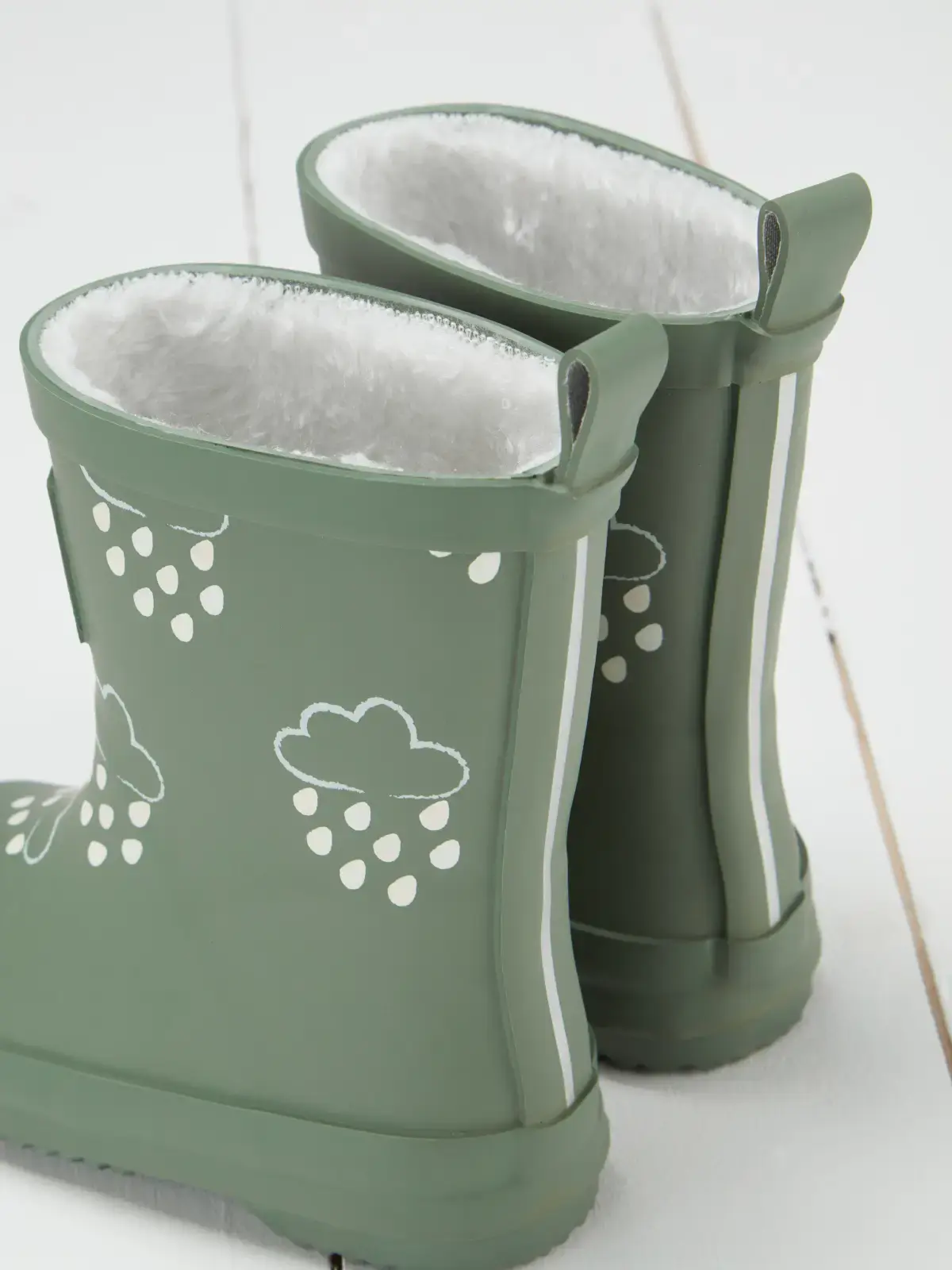 Khaki Green Colour-Changing Kids Wellies