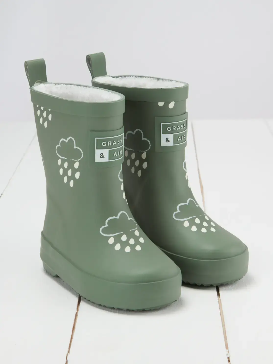Khaki Green Colour-Changing Kids Wellies