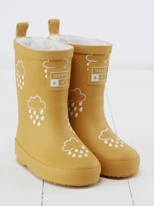 Ochre Colour-Changing Kids Winter Wellies