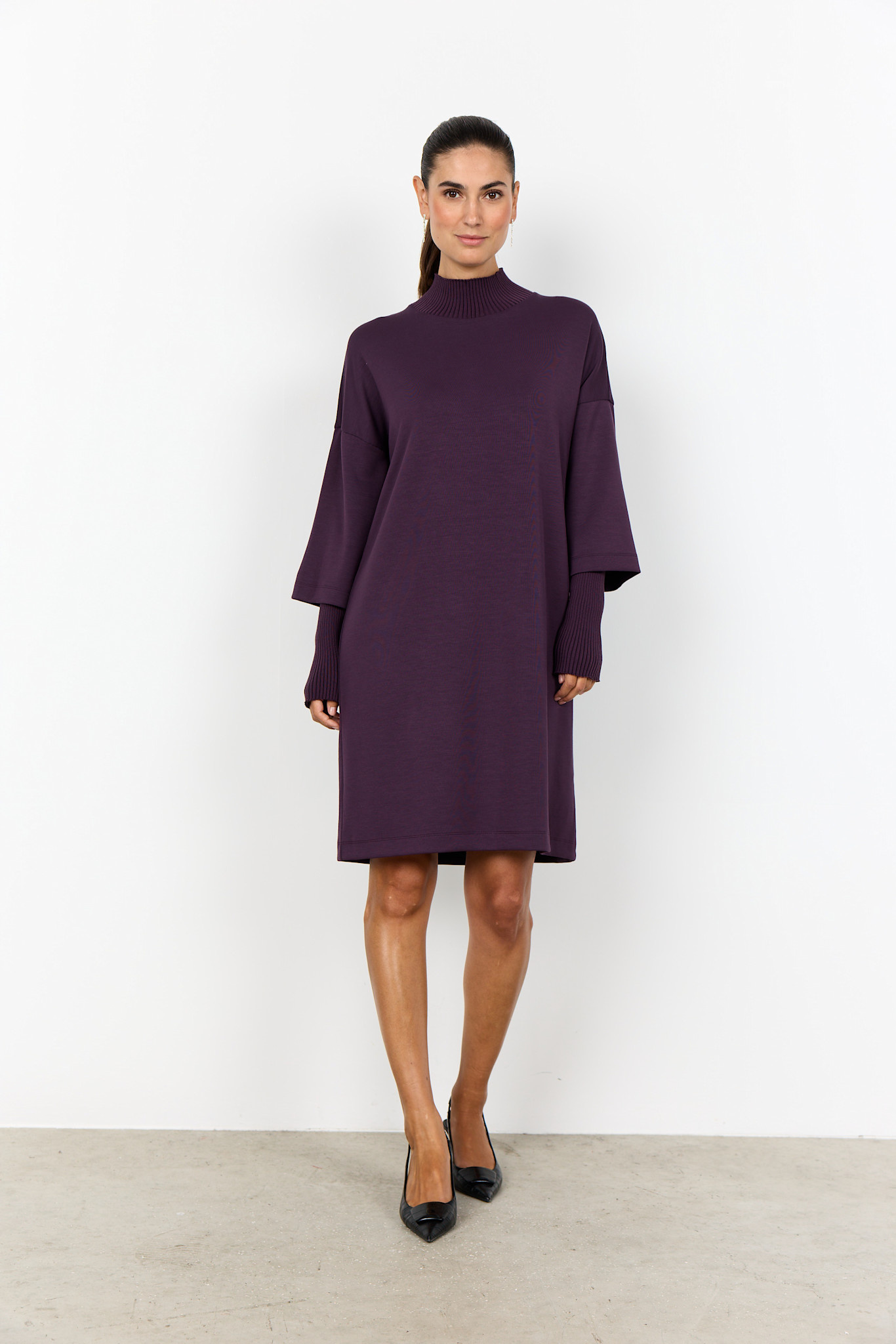 Double Sleeve Dress (Purple/Black)