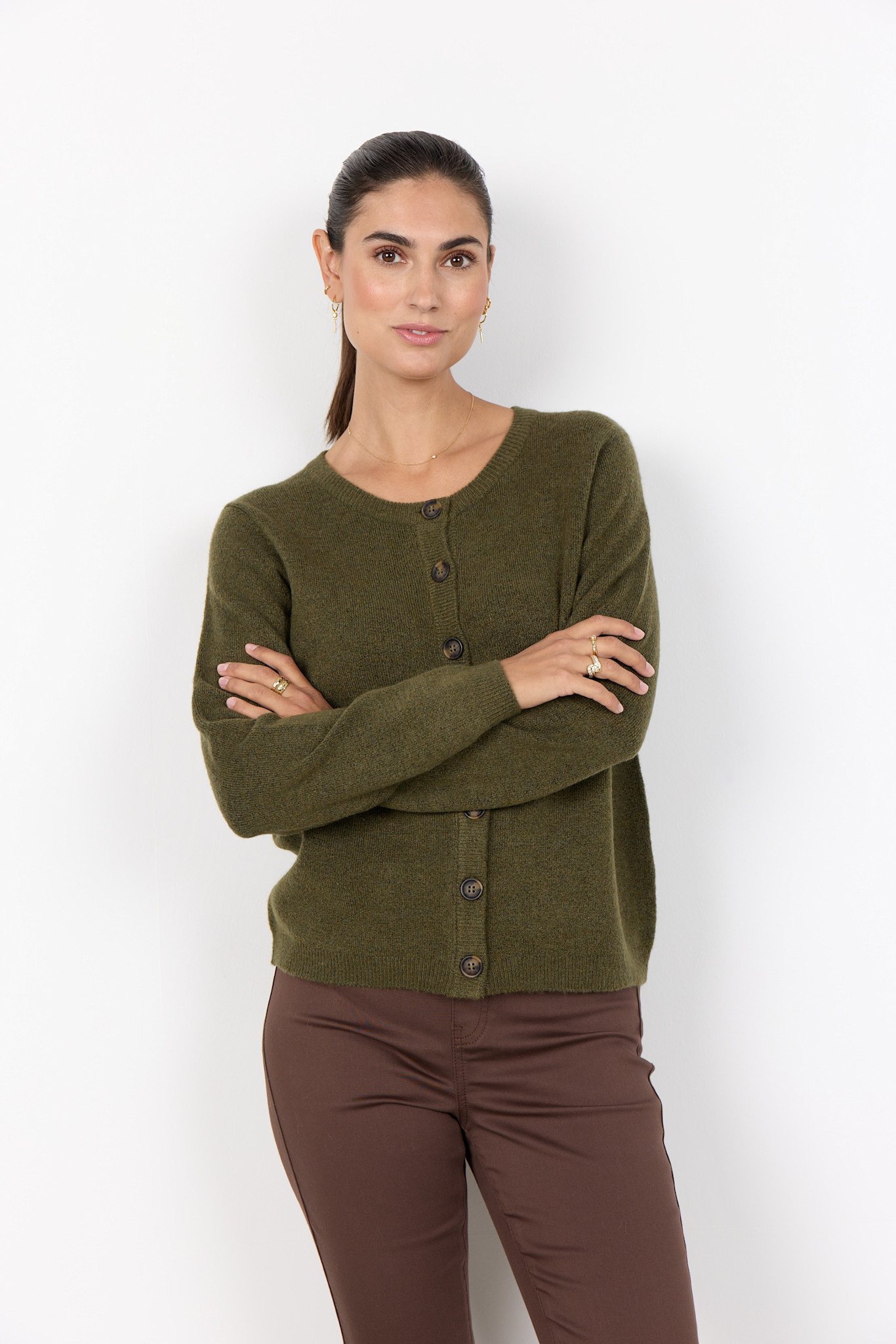 Dark Olive Green Cardigan