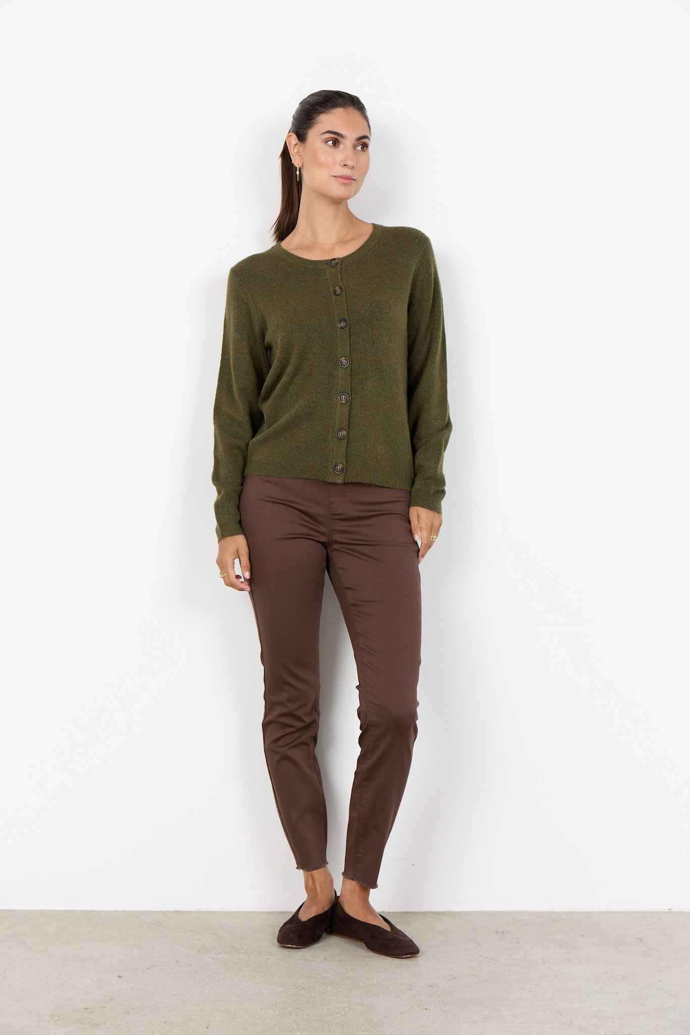 Dark Olive Green Cardigan