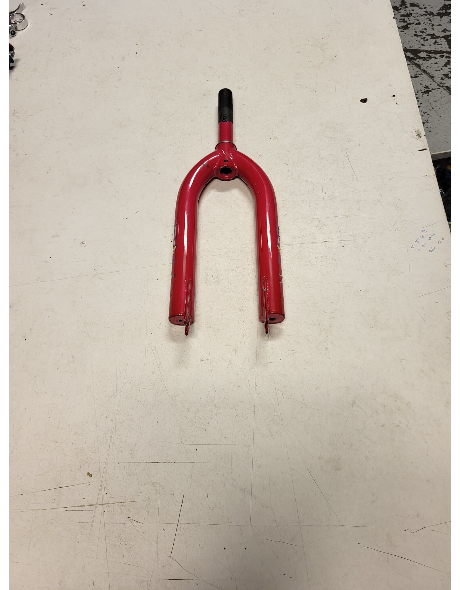16" threaded fork, pink, 7/8"/133mm