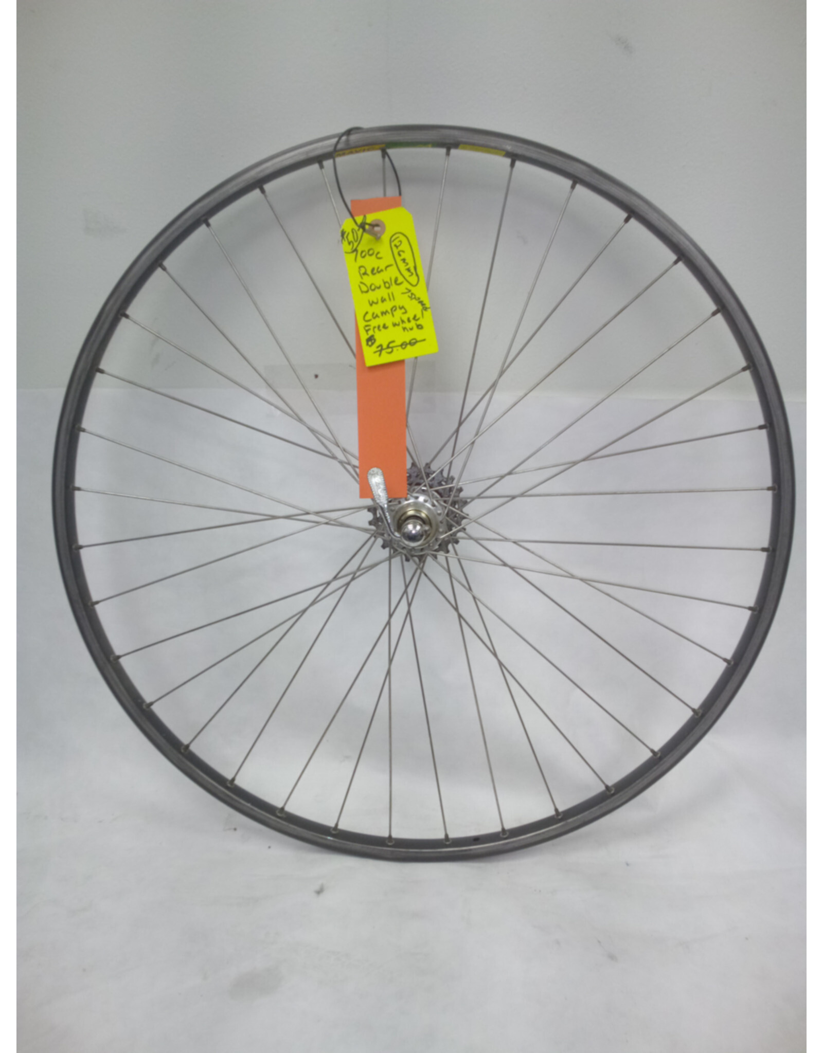 700c Rear Double Wall Campy Freewheel Hub 126mm 7 Speed Wheel