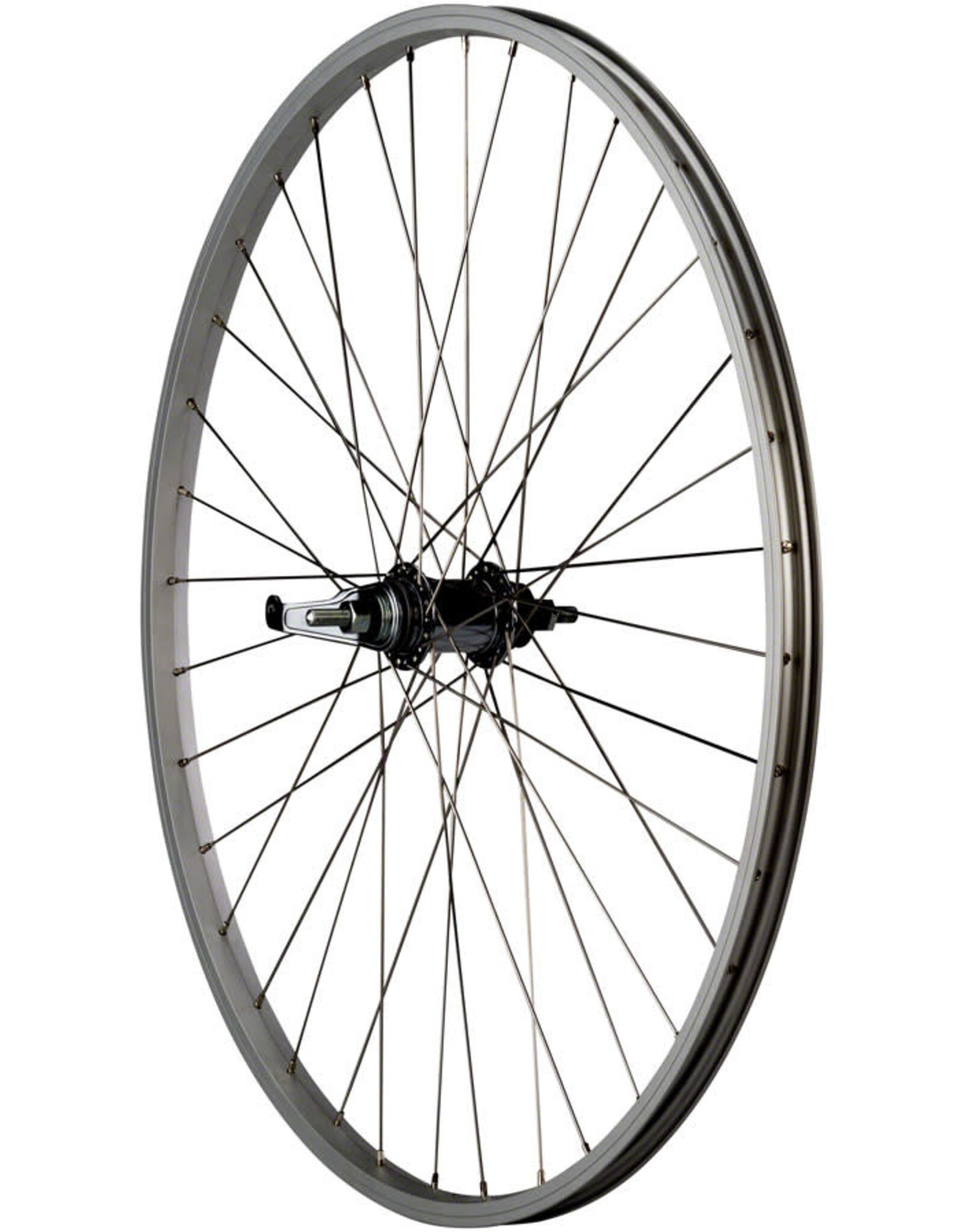 Quality Wheels Quality Wheels Value Single Wall Series Coaster Brake Rear Wheel - 700c, 3/8" x 124mm, Coaster Brake, 3 Prong Cog, Silver
