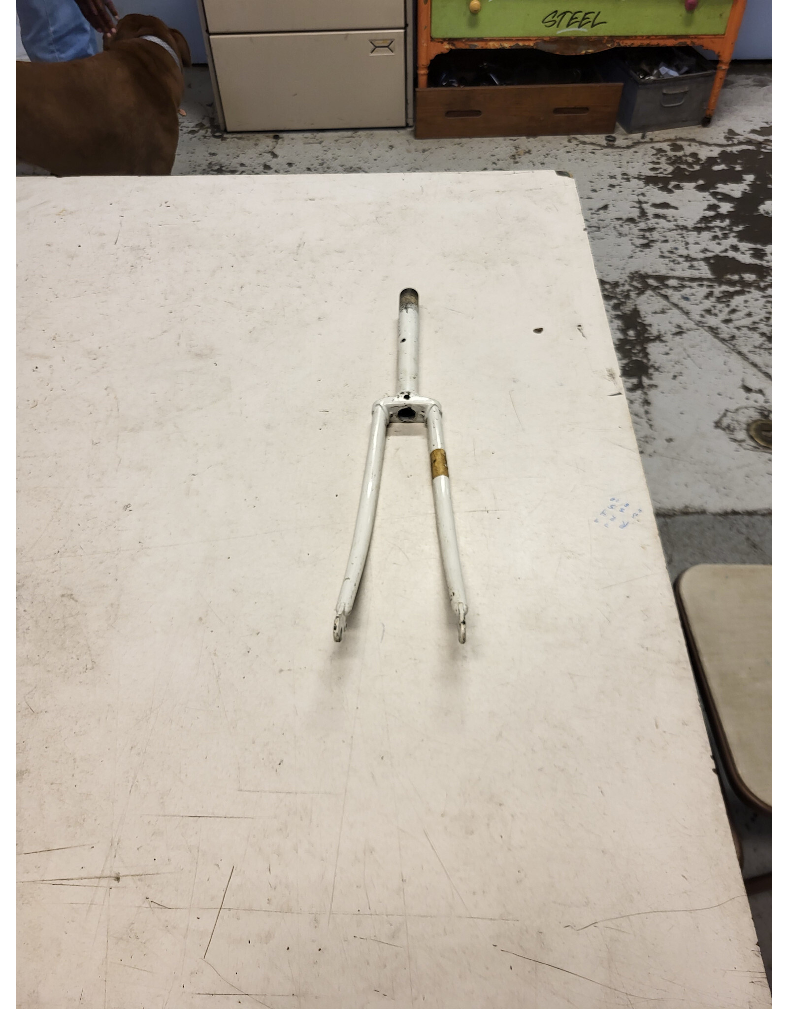 26" threaded fork, white, 1"/185mm