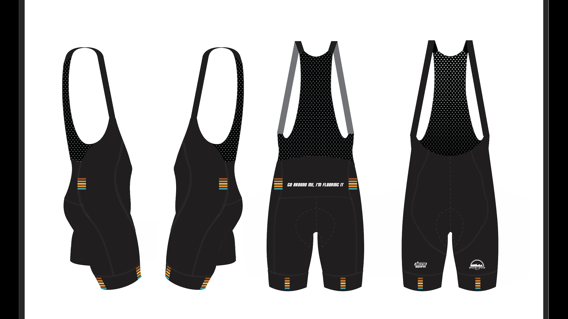 Racing Apparel Men's Bib Cargo Short, CR Logo The Broken Spoke, LLC