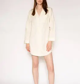 LATTELOVE Long Sleeve Flannel Nightshirt Irish Cream Pindot